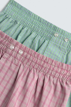 ZARA НАБОР ИЗ ДВУХ КОМБИНИРОВАННЫХ ТРУСОВ-БОКСЕРОВ ИЗ ПОПЛИНА, РАЗНОЦВЕТНЫЙ