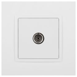 Розетка ЭРА Elegance 14-3101-01М TV одиночная, белый матовый