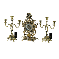 Bello De Bronze Каминные часы с маятником с канделябрами "Лето", "золото"