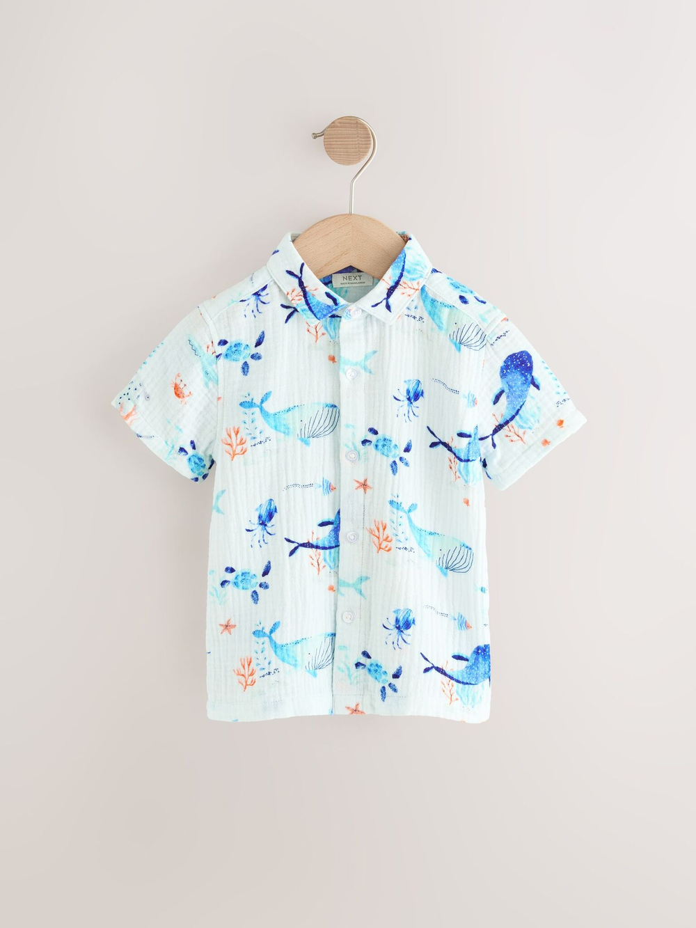 Рубашка с коротким рукавом для мальчика Next AB6-485, Голубой