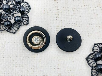 Пуговицы костюмные, матовые, d 2,5 см, чёрный с золотом