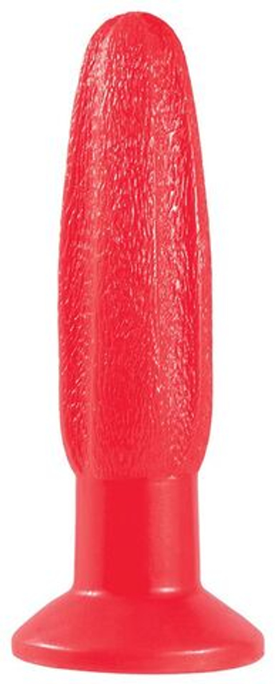 Красная анальная пробка с рельефной поверхностью MENZSTUFF GROOVY PROBE - 13 см. (Цвет: красный)