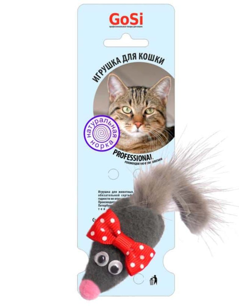 Игрушка Мышь с норковым хвостом МИККИ GoSi картон с еврослотом, sh-07233