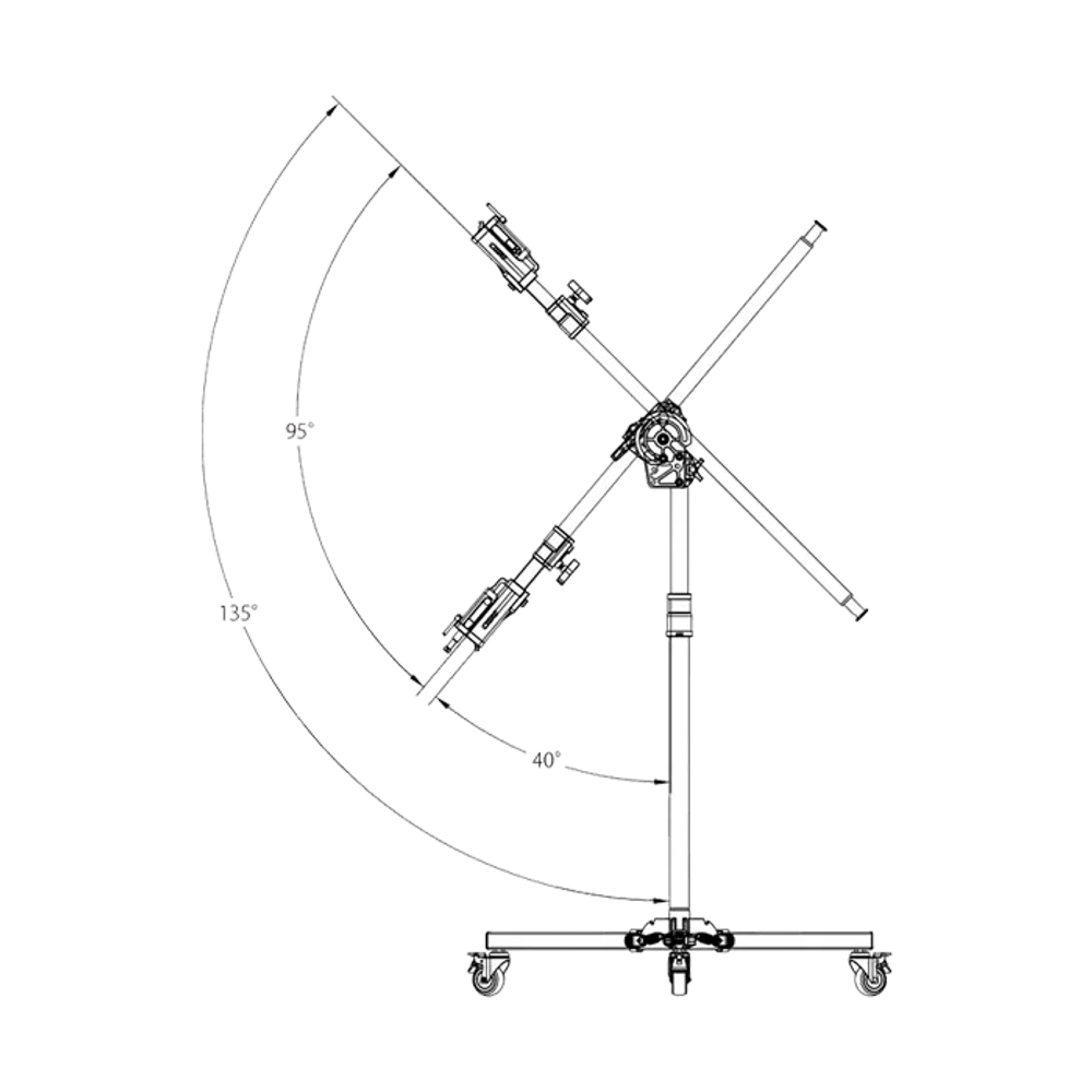 Стойка-журавль KUPO 346MH JUNIOR BOOM ROLLER STAND на колесах