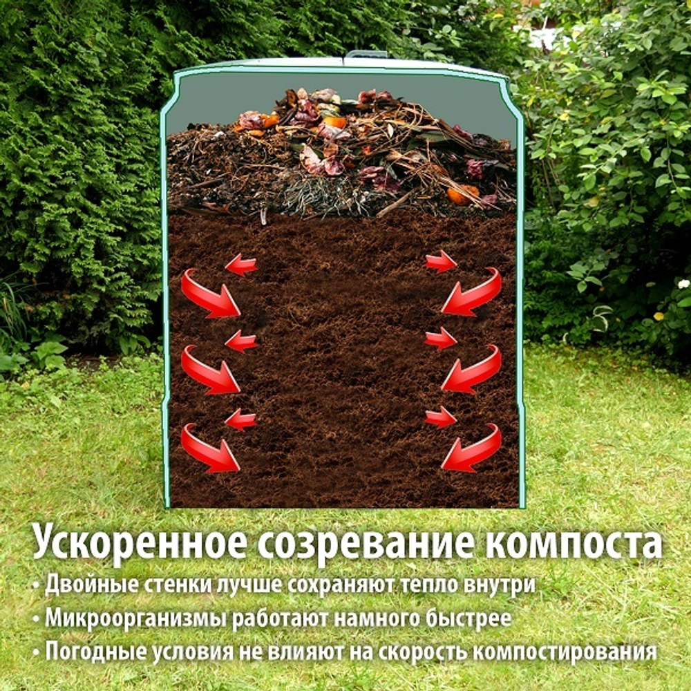 Компостер Prosperplast Compothermo 900л, зеленый