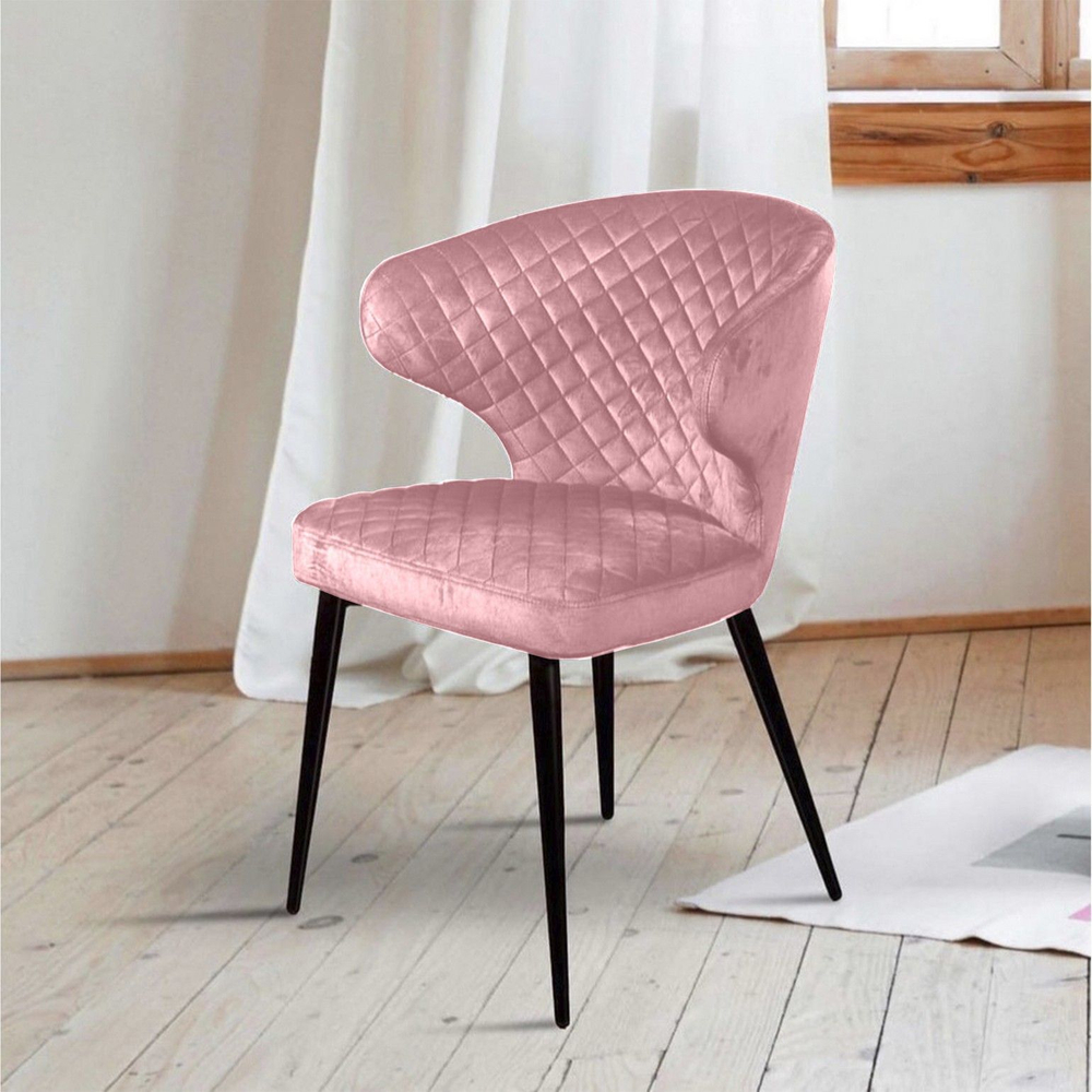 Стул Richard ромб, бархат пудровый 15