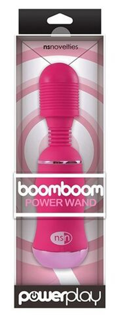 Ярко-розовый вибромассажер с усиленной вибрацией BoomBoom Power Wand