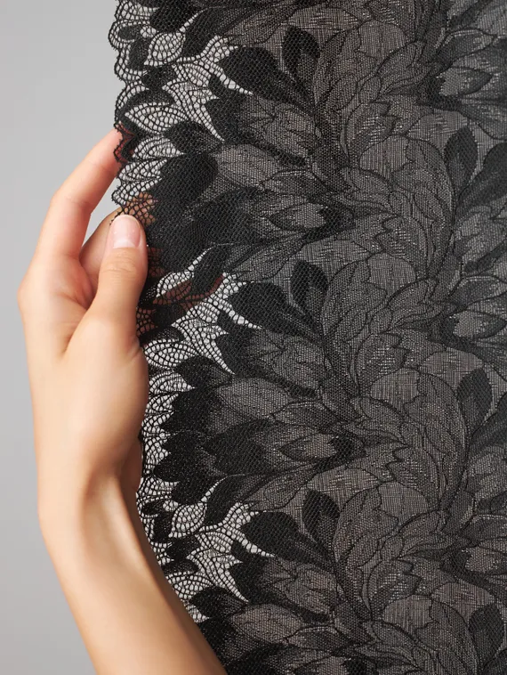 03-77 ОПТ Кружево эластичное 24 см, черный 170