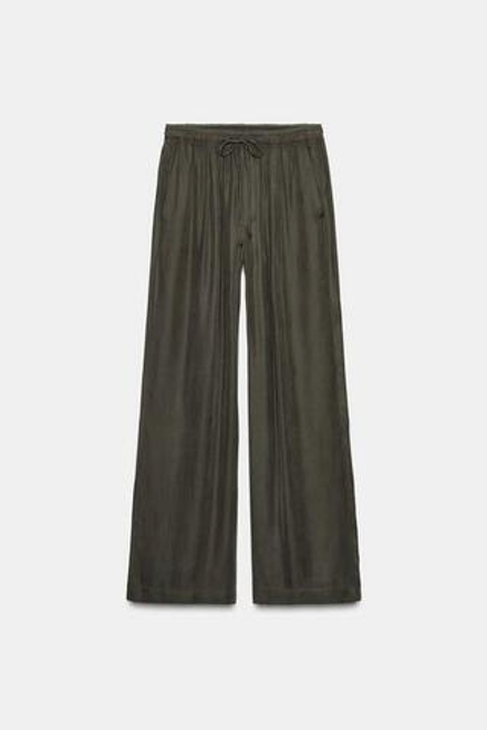 ZARA БРЮКИ ИЗ СТРУЯЩЕЙСЯ ТКАНИ — ZW COLLECTION, СЕРЫЙ