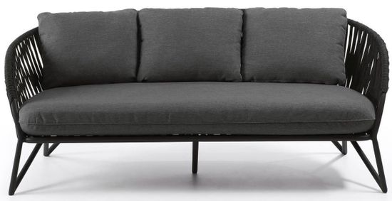 Веревочный 3-х местный диван Branzie 180 см черный Испания La Forma