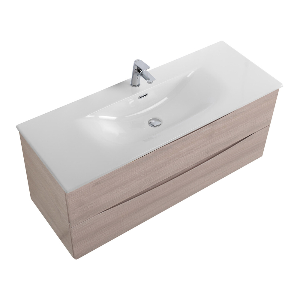 Тумба с раковиной подвесная BelBagno MARINO-CER-N-1200-2C-SO-RG-P Rovere Grigio, раковина белая BB-8099-120