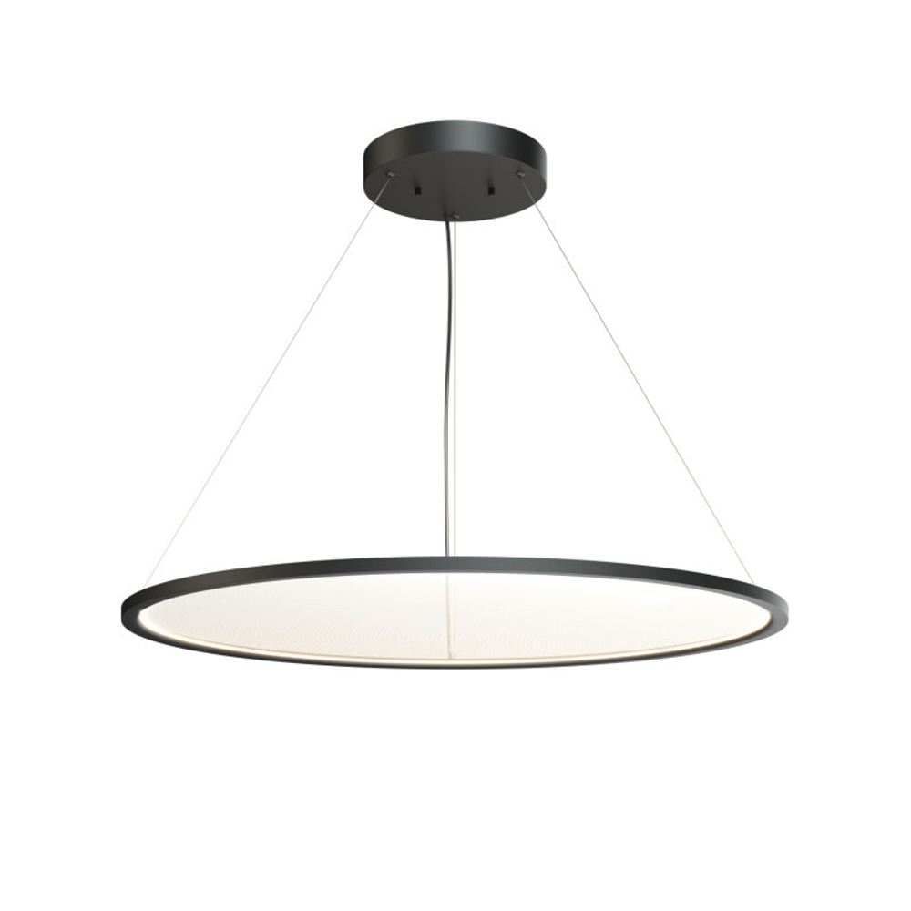 Подвесной светильник горизонтальный VEIL, 80 Вт, ?1000?В1500 мм, LED 2700-6000K, IP20, пульт Д/У (в комплекте), черный, алюминий, акрил