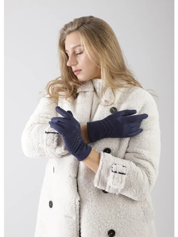 Перчатки женские, безразмерные, без утеплителя, цвет тёмно-синий