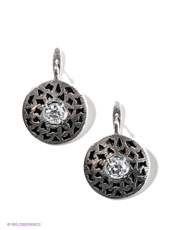 "Санда" cерьги в серебряном покрытии из коллекции "Дикие кошки" с английским замком