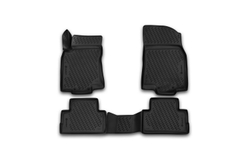 Коврики Standard, 3D в салон NISSAN Qashqai (J11F), 2015- , сборка РФ, 4 шт. (полиуретан, чёрные) Element.CARNIS00061