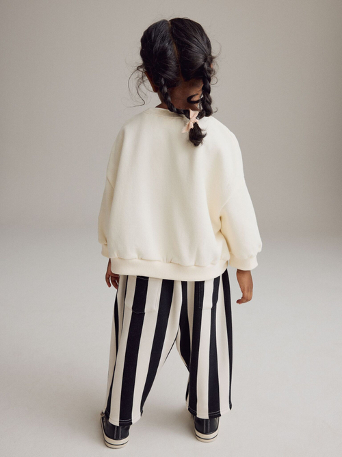 Толстовка и брюки в комплекте для девочки Next E54-923, Молочный, Черный