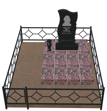 Готовое ритуальное сооружение 1,2м*1,8м (под ключ)