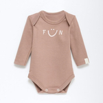 Боди с дл. рукавом "Fun" р.86-92 см, бежевый 9539129 (Крошка Я)