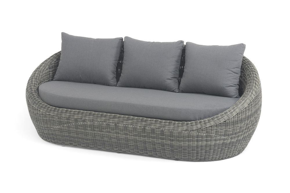 "Барселона" диван из искусственного ротанга трехместный, цвет графит