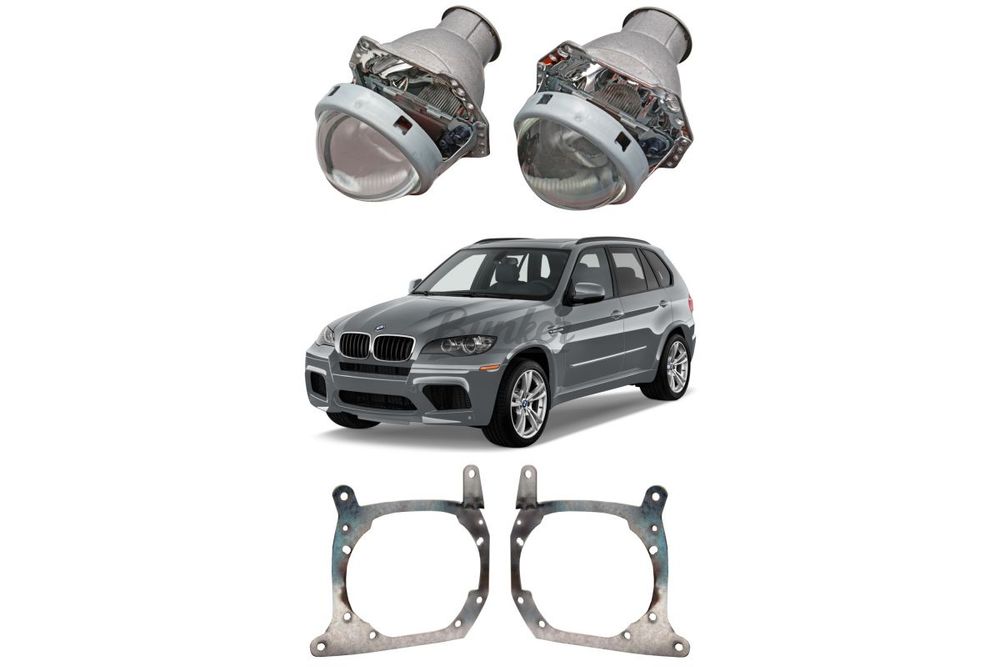 Готовый комплект для установки доп. линз в секцию дальнего света BMW X5 E70 2006-2013