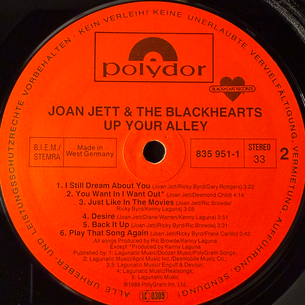 Joan Jett And The Blackhearts - Up Your Alley (Германия 1988г.)