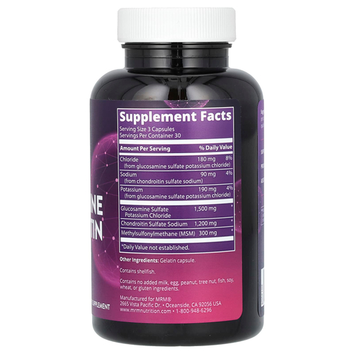 MRM Nutrition, глюкозамин с хондроитином и МСМ, 90 капсул