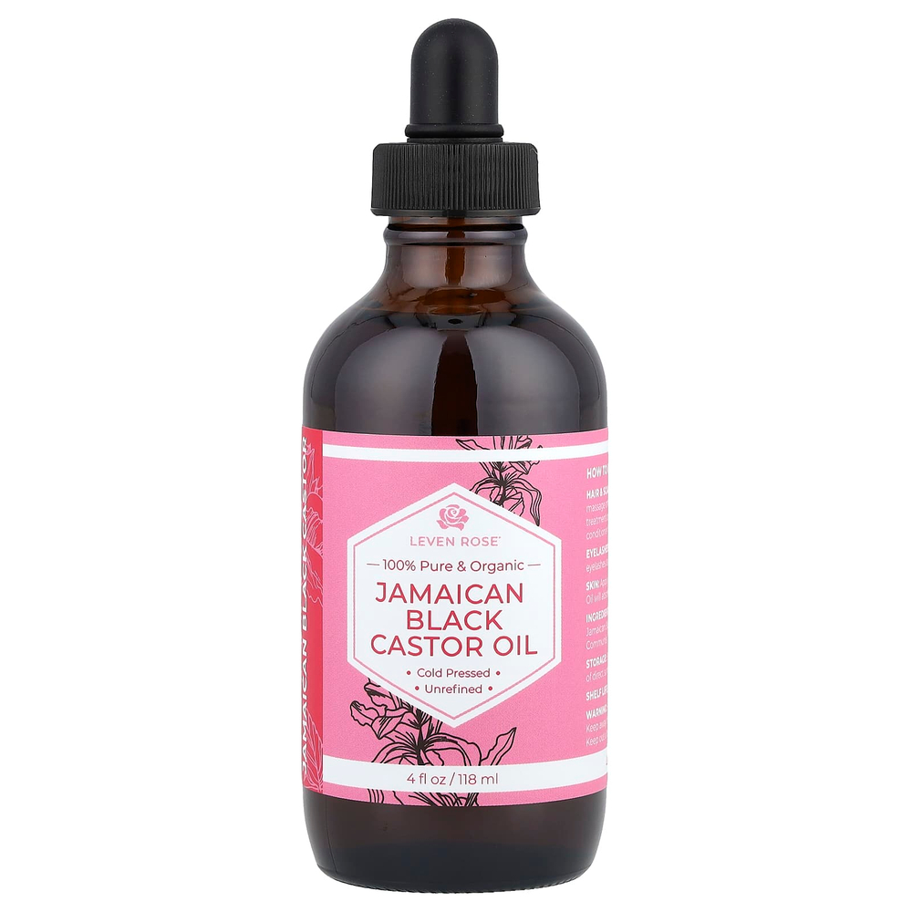 Leven Rose, 100% чистое и органическое ямайское черное касторовое масло, 118 мл (4 жидк. Унции)