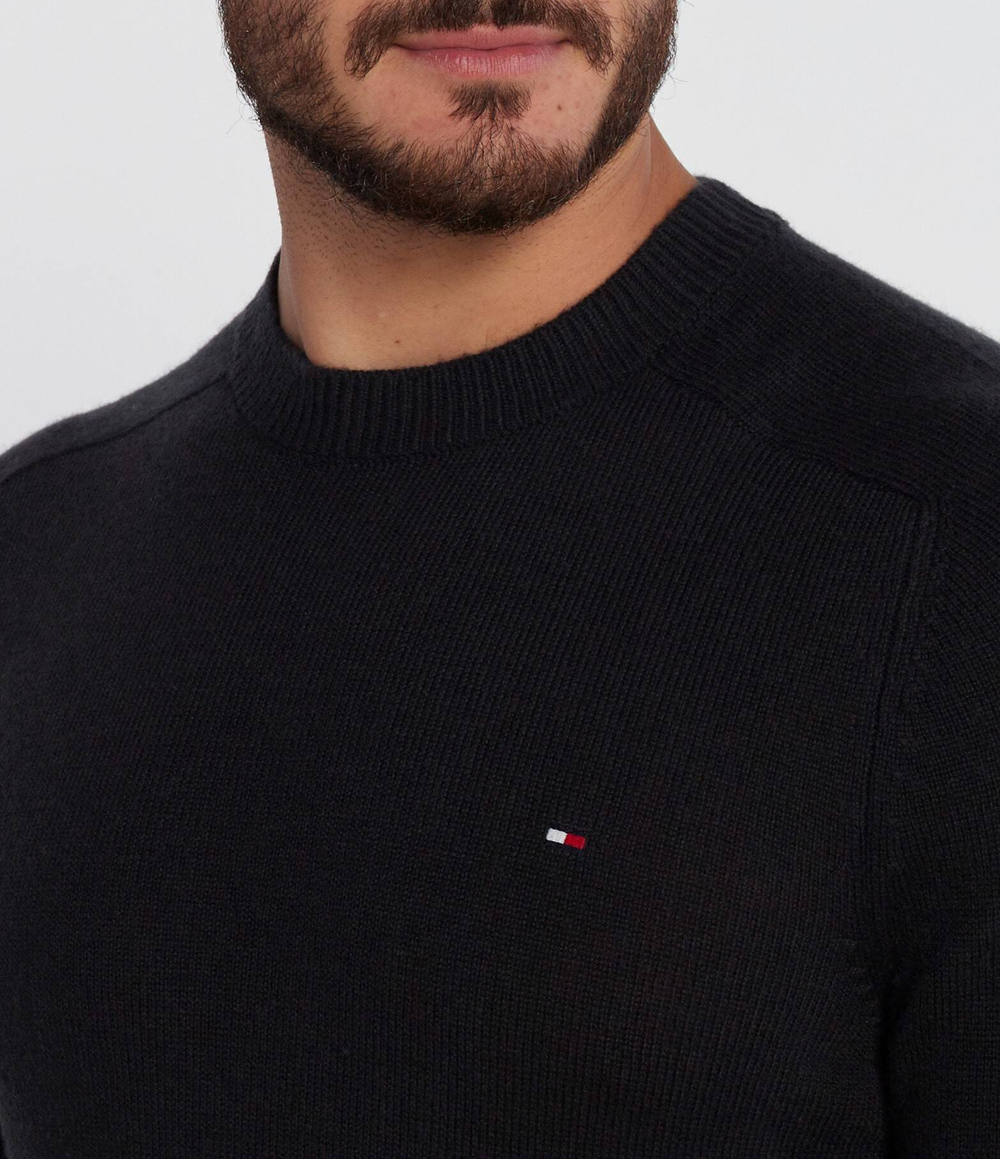Хлопковый свитер multi htr merino crew neck Tommy Hilfiger - черный(MW0MW33100)
