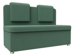 Диван кухонный прямой Маккон 2-х местный, Амур 11 зеленый, Рогожка, 125862
