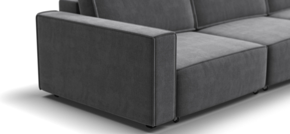 Угловой диван BOSS SOFT MODOOL MAX велюр Monolit серый