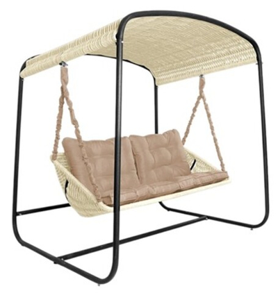 Качели DeckWOOD Sky Bed Lite (белый, подушка светло-серая)