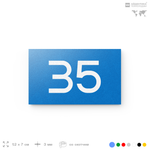 Табличка с номером 35 на дверь квартиры, для офиса, кабинета, аудитории, склада, голубая 120х70 мм, Айдентика Технолоджи