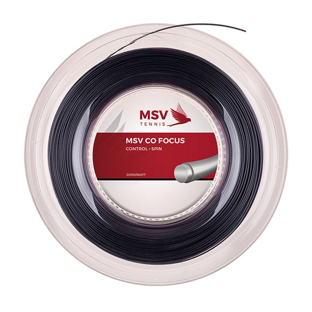 Теннисная струна MSV Co Focus, 1,23, 200м (черный)