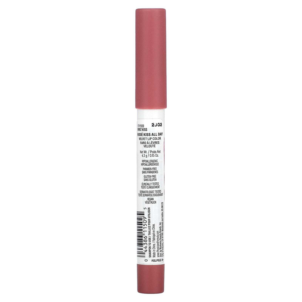 Physicians Formula, Rosé Kiss All Day, бархатная помада, 1711509 First Kiss, 4,3 г (0,15 унции)