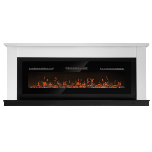 Каминокомплект: Очаг Electrolux Infinity EFP/P-1600ULS N, портал Canto Long белый, черный