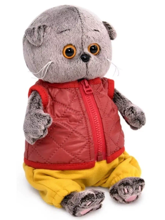 Мягкая игрушка Кот Басик Беби в жилете 20 см BB-092