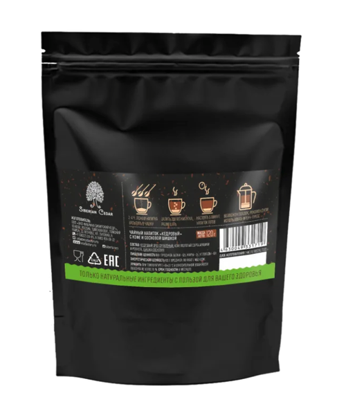 Кедровый напиток "с Кофе и шишкой" / 120 г / дой пак / Cedro / Сибирский кедр