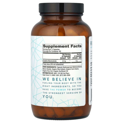 Dr. Mercola, Моногидрат креатина, 120 капсул (1,25 г в 1 капсуле)