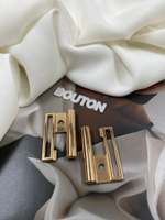 Пряжка застежка металлическая золото для пуховика 30х33 мм