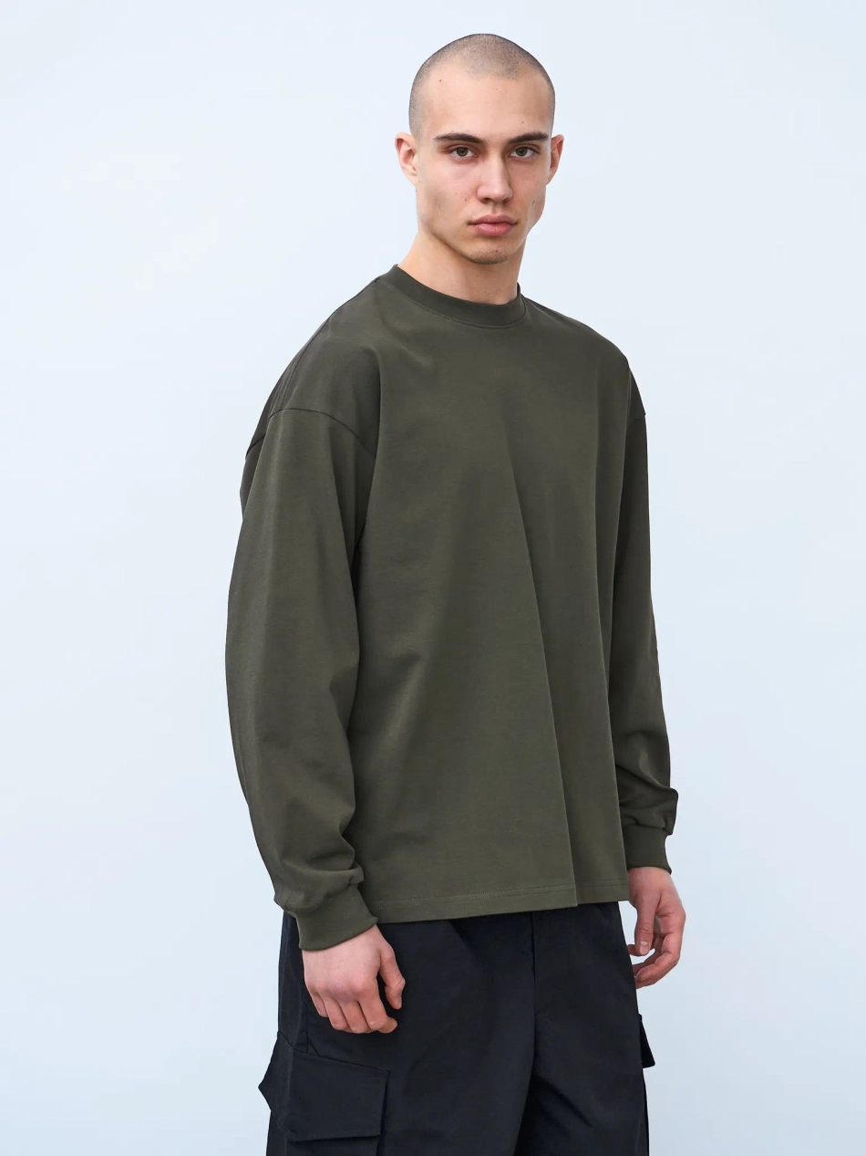 Лонгслив оверсайз (хаки) 230 г