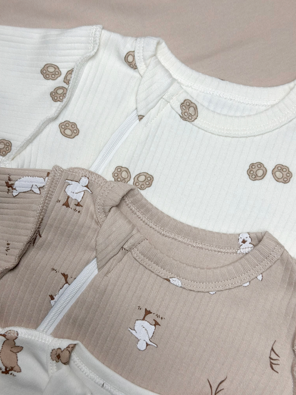 Комбинезон швы наружу на молнии Утята Экрю RinaAmari