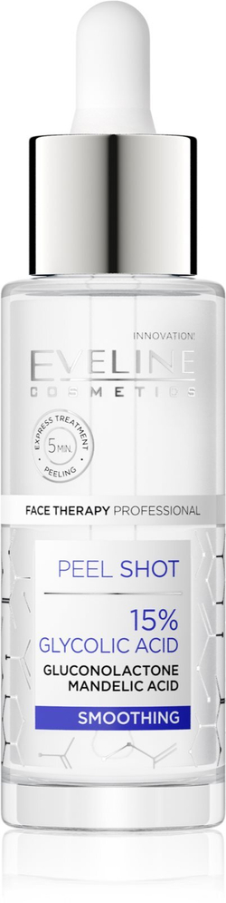 Eveline Cosmetics Serum Shot 15% Glycolic Acid - разглаживающий скраб для лица для выравнивания тона кожи /   30  ml  / GTIN 5903416039563