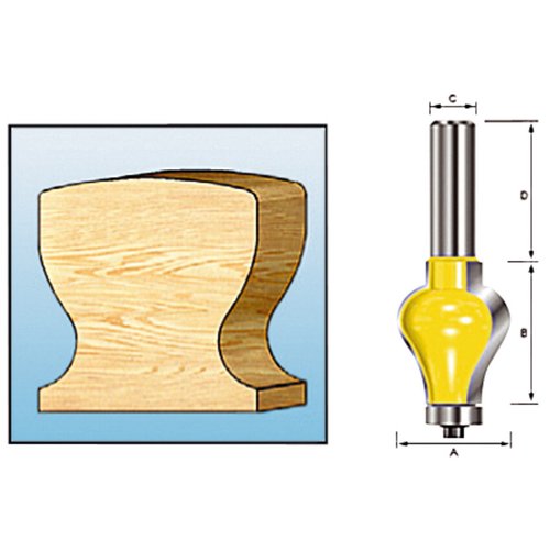 Фреза фигурная Makita 31.8*38.1*12*38*2Т   D-11829
