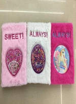 Записная книга "Sweet" 22*15 см, 80 листов, мех, аквариум с блестками