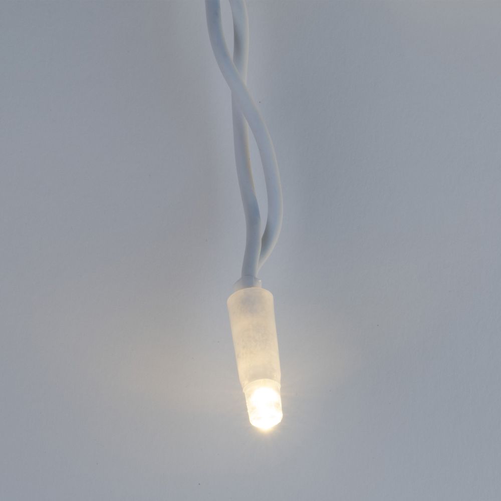 ULD-B3010-200-SWK WARM WHITE IP67 Бахрома светодиодная со статическим свечением. 3м. Соединяемая. 200 светодиодов. Теплый белый свет. Провод белый. TM Uniel.