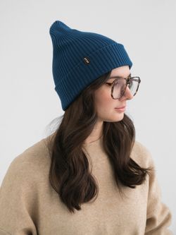 Шапка вязаная весенняя/осенняя МУЛА (Морская волна)