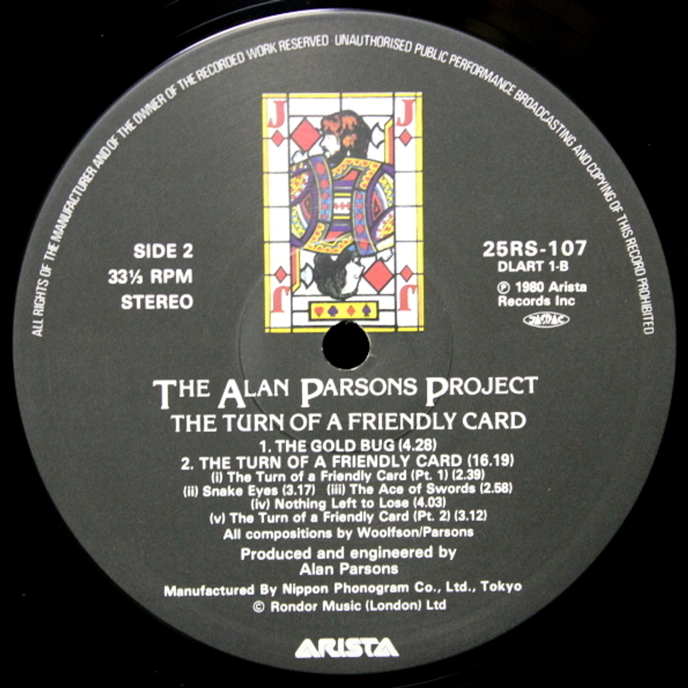 The Alan Parsons Project / The Turn Of A Friendly Card (LP)