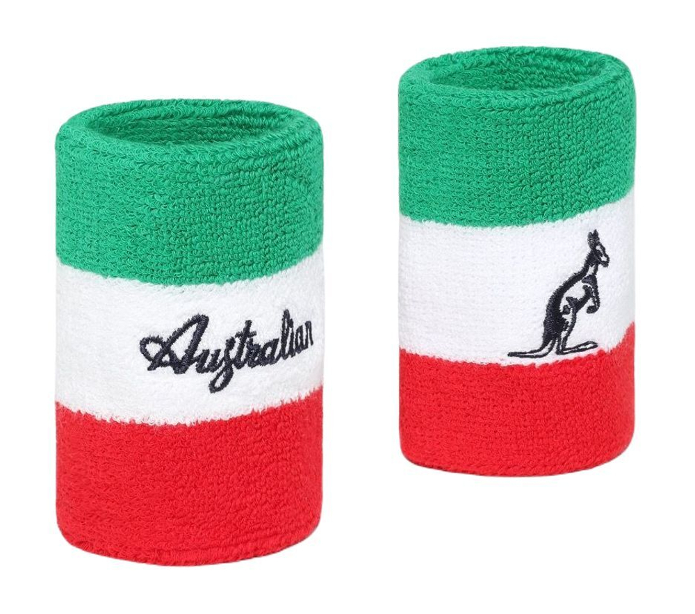 Напульсник теннисный Australian Tricoloured Wristband - green/white/red