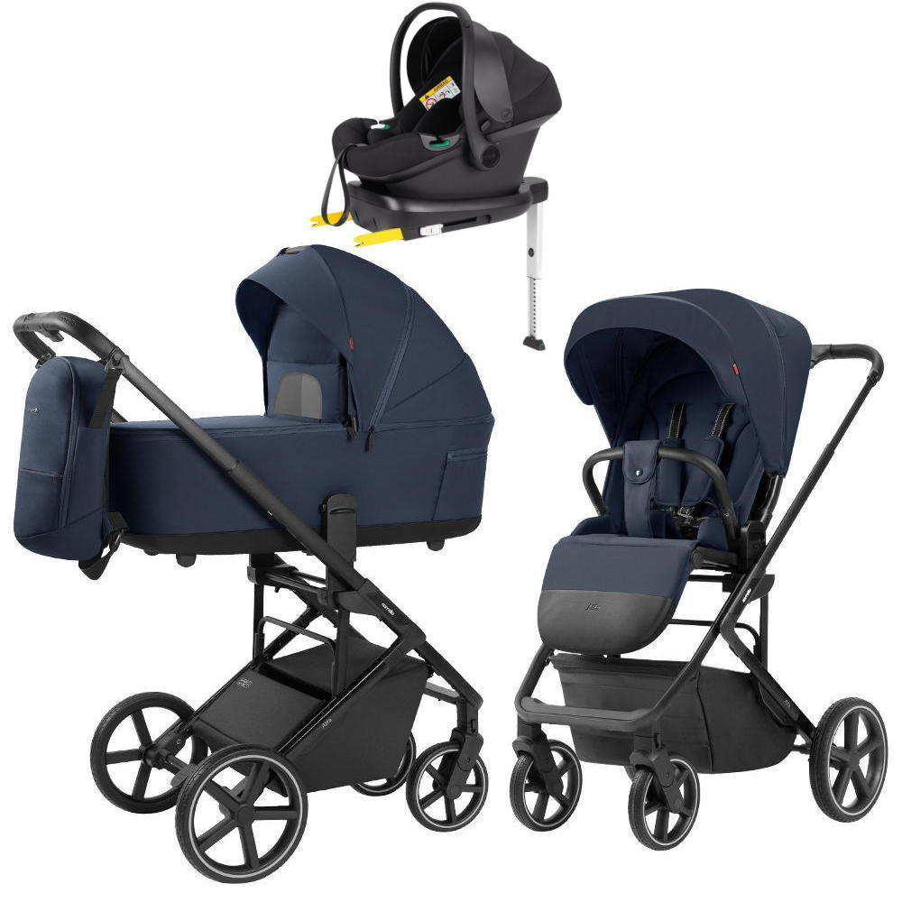 Коляска Carrello Alfa CRL-6522 2025 Nova DK791 Black Line с базой Isofix 4 в 1 Denim Blue