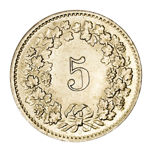 Switzerland, 5 Rappen, 1958 – Libertas Series, XF